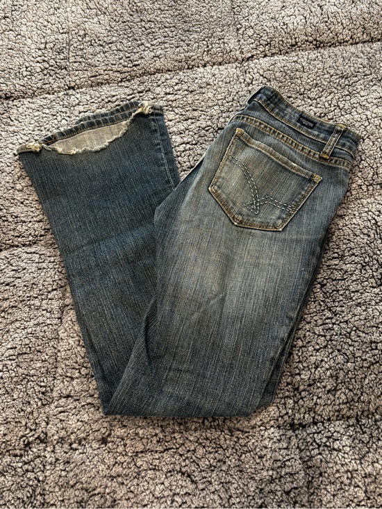 Vigoss Denim - Vigoss Flare Jeans with Distressed Hem